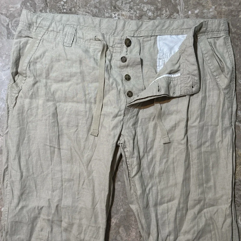 Murano Baird McNutt 100% Linen Pants Mens 42x34 (fits 42x32) Button Fly Beach